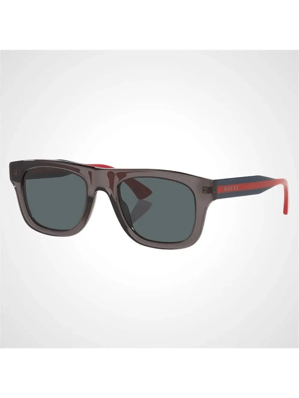 New GUCCI Sunglasses Mens 52mm Grey Square Rectangle Aviator Red Blue Web Arm
